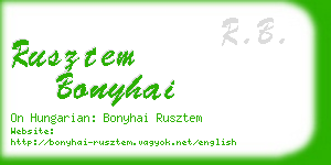 rusztem bonyhai business card